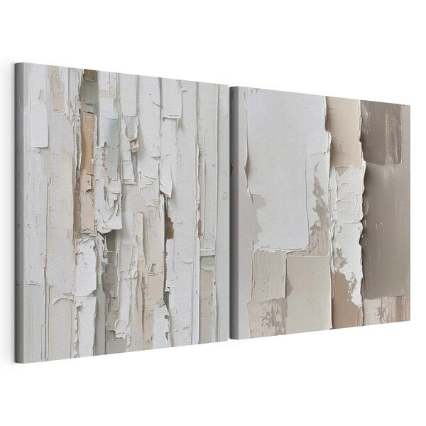 Abstracte lagen van zachte tinten Modulaire canvasprint Abstracte lagen van zachte tinten