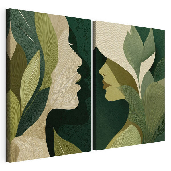 De fluisteringen van de natuur en de vrouwelijkheid Modulaire canvasprint De fluisteringen van de natuur en de vrouwelijkheid