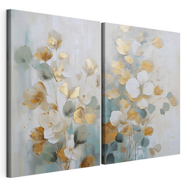 - Elegante bloemschikking in zachte tinten Modulaire canvasprint - Elegante bloemschikking in zachte tinten