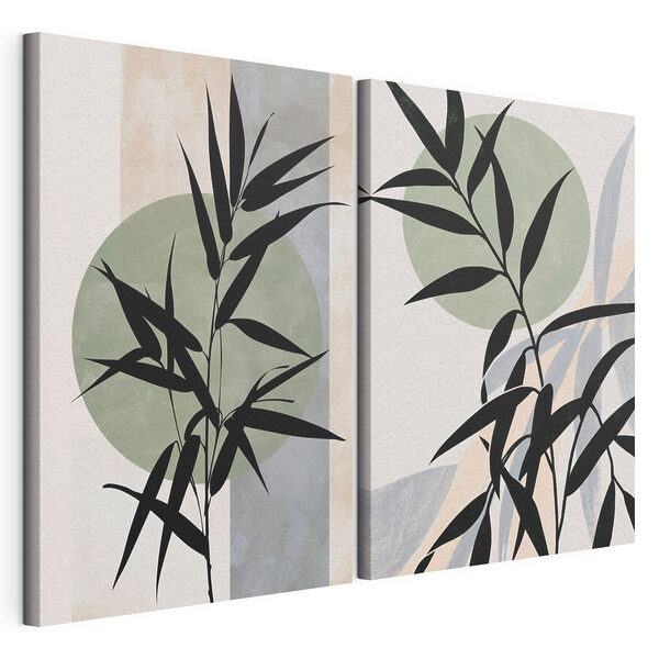 Twee afbeeldingen van een plant Modulaire canvasprint Twee afbeeldingen van een plant