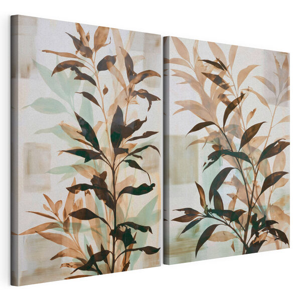 Modulaire canvasprint - Elegant blad in zachte tinten (Artikelnummer: m30466) Modulaire canvasprint Modulaire canvasprint - Elegant blad in zachte tinten (Artikelnummer: m30466)