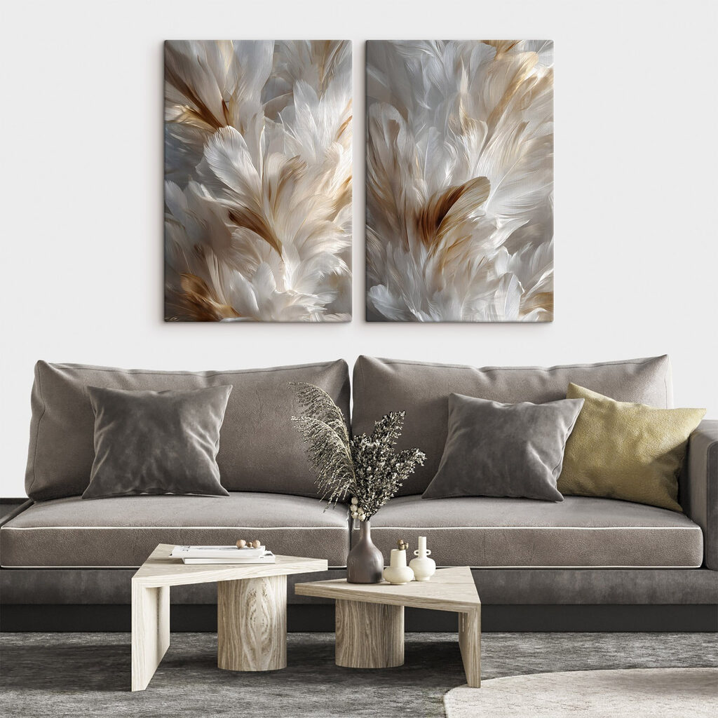 Delicate feathers in soft hues Delicate feathers in soft hues