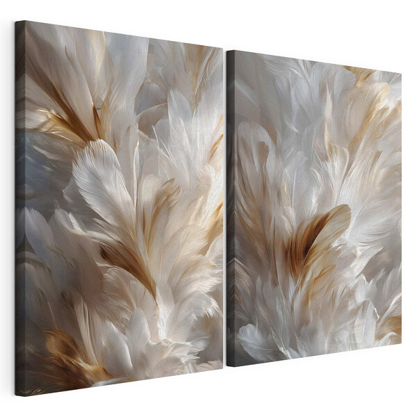 Modulaire canvasprint Fijne veren in zachte tinten (Artikelnummer: m30543) Modulaire canvasprint Modulaire canvasprint Fijne veren in zachte tinten (Artikelnummer: m30543)