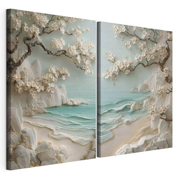 Modulaire canvasprint Schilderij van een strand en een boom (Artikelnummer: m30542) Modulaire canvasprint Modulaire canvasprint Schilderij van een strand en een boom (Artikelnummer: m30542)