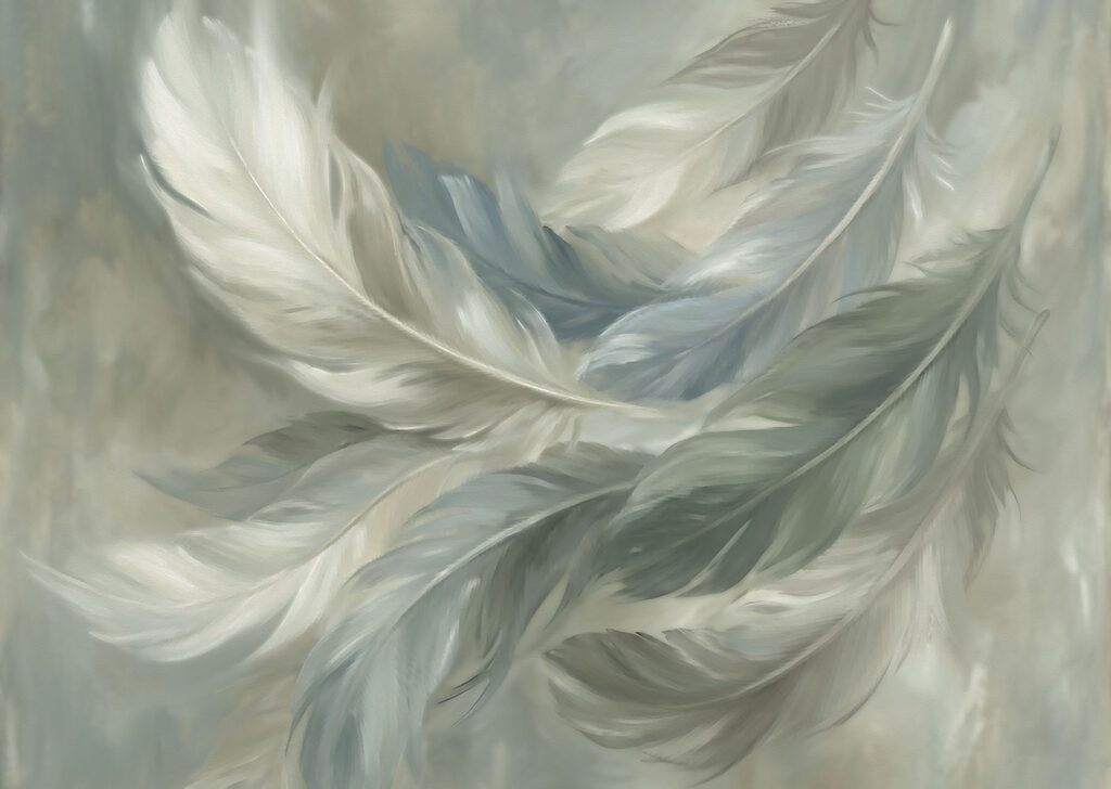Soft feathers in gentle hues Soft feathers in gentle hues