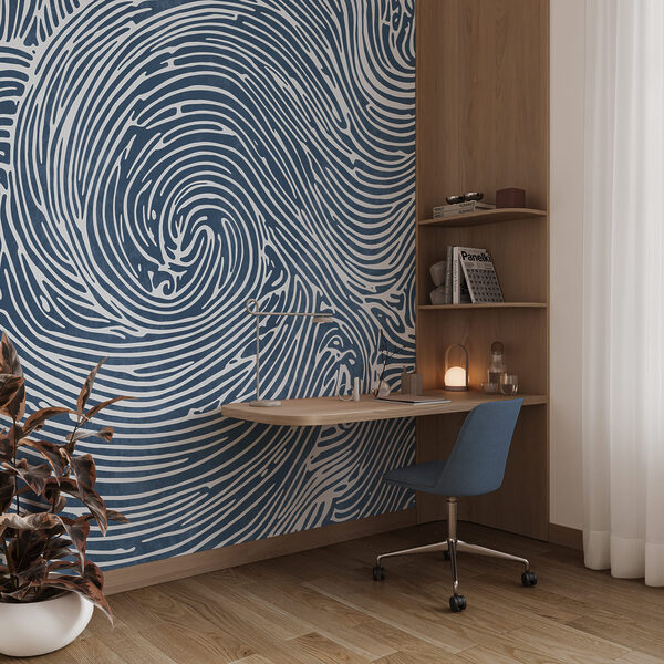Blauw-wit krulpatroon Blauw-wit krulpatroon