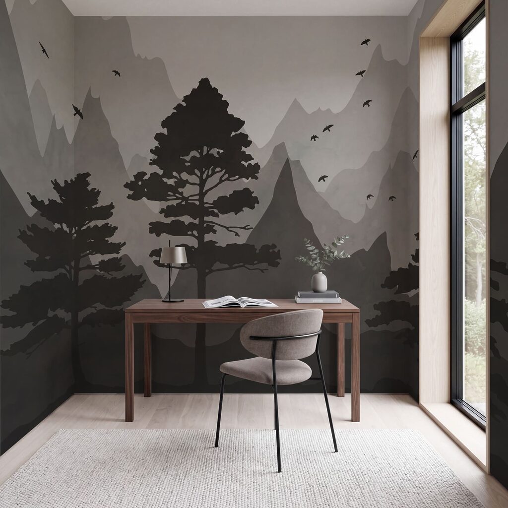 Landschap met bergen en bomen