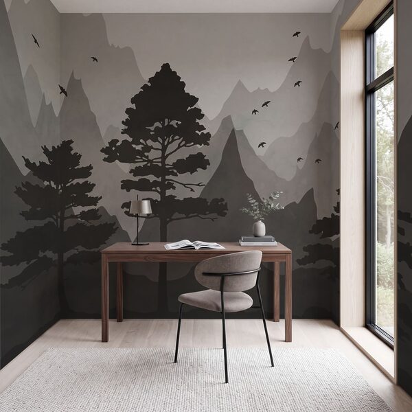 Landschap met bergen en bomen