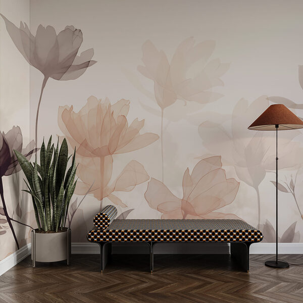 Doorzichtige bloemen met bladeren Doorzichtige bloemen met bladeren