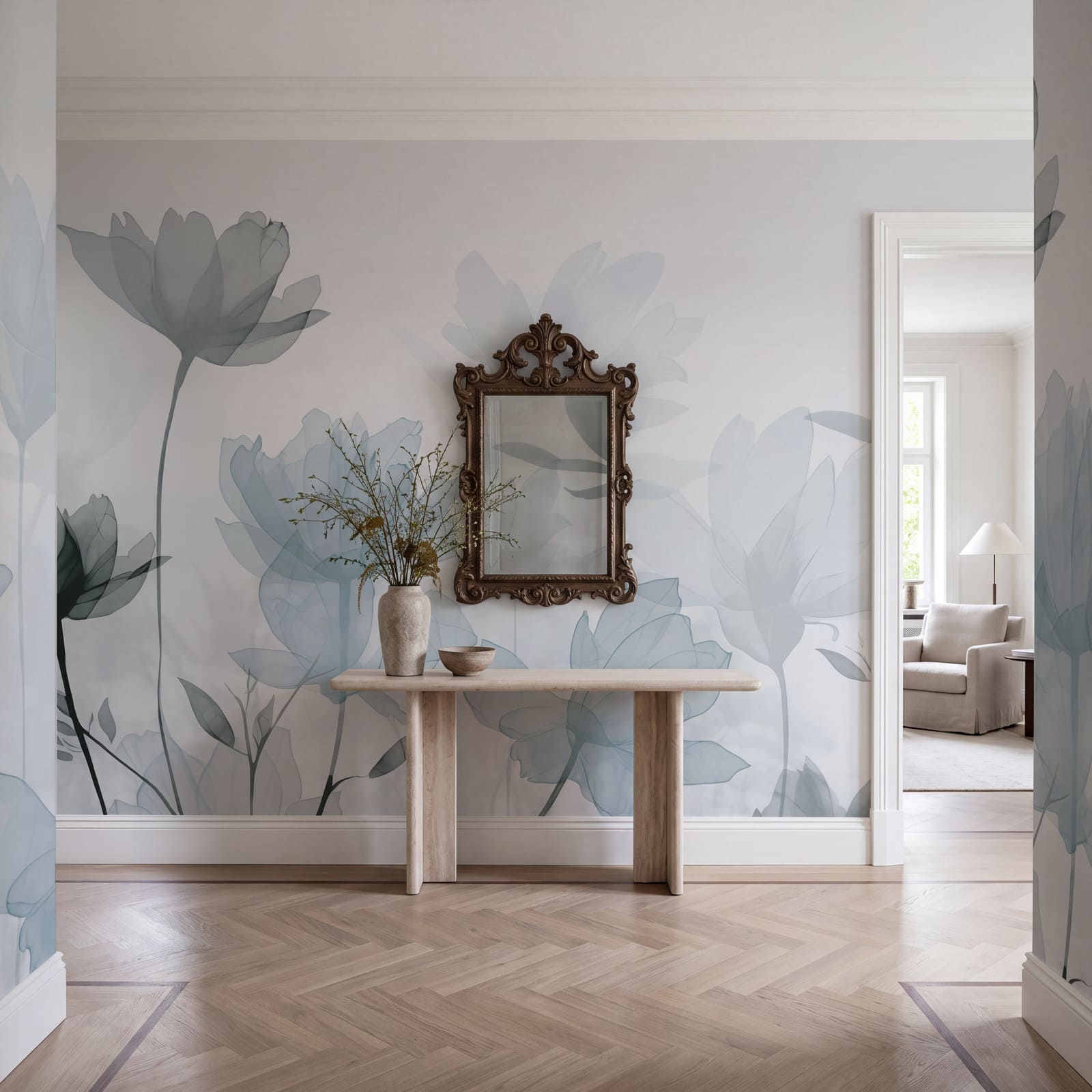 Doorzichtige bloemen met bladeren Doorzichtige bloemen met bladeren