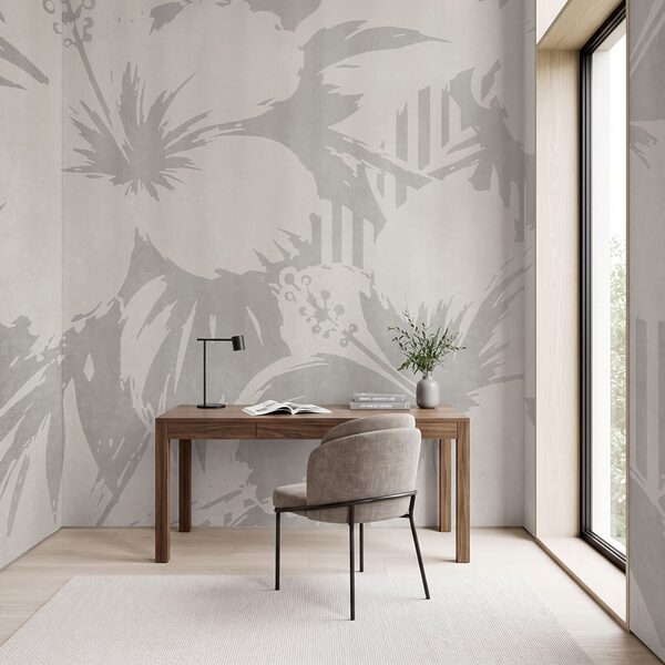 Wit en grijs bloemenpatroon