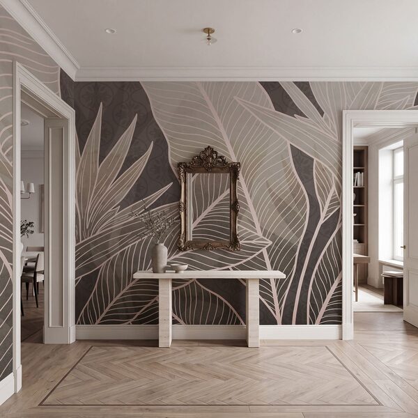 Fotobehang Fotobehang Zachte tinten in botanische elegantie (Artikelnummer: t00952v1)
