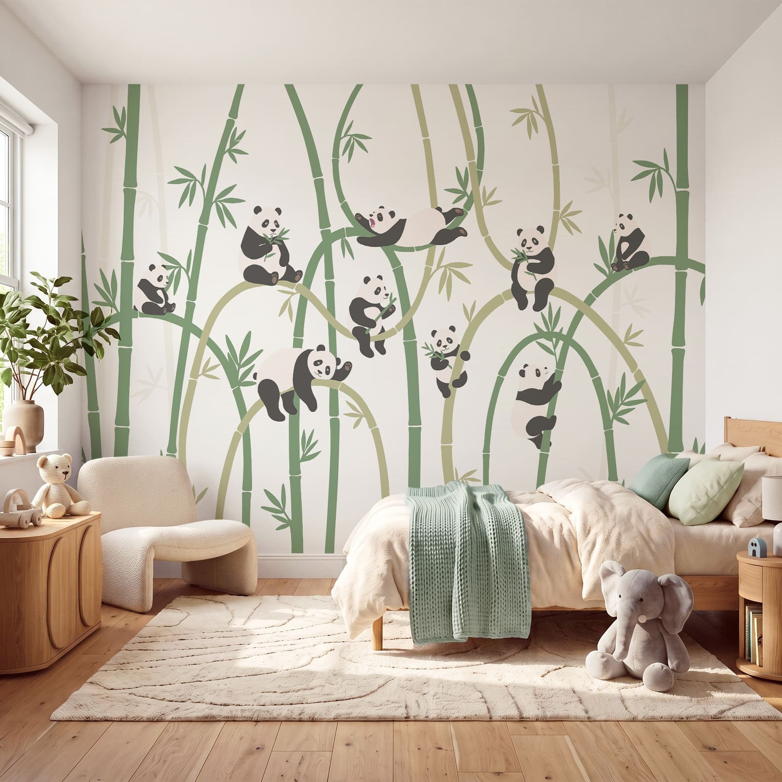 Een groep panda’s op bamboe Een groep panda’s op bamboe