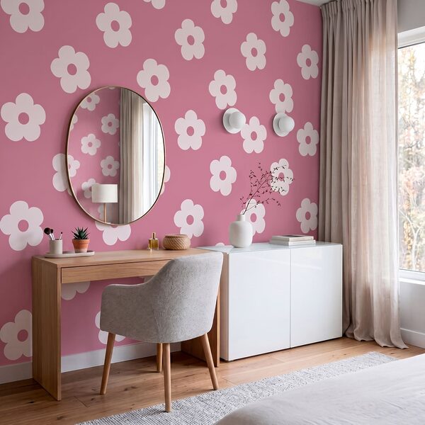 Roze en wit bloemenpatroon Roze en wit bloemenpatroon