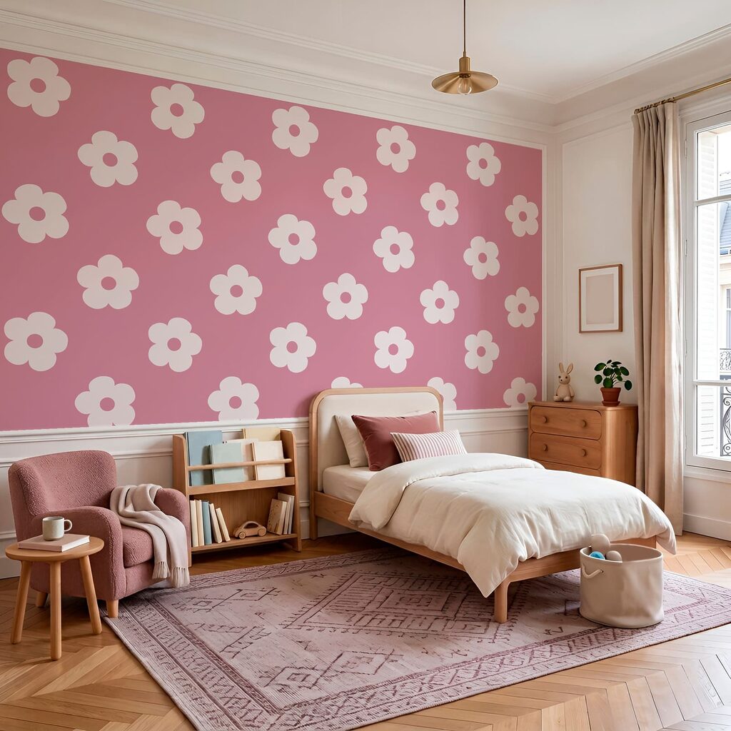 Roze en wit bloemenpatroon Roze en wit bloemenpatroon