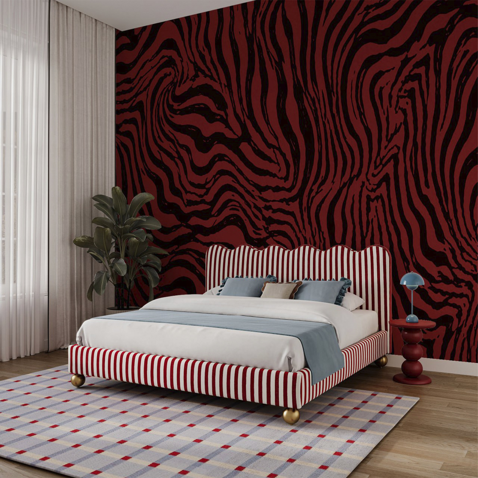 Rood-zwart gestreept patroon Rood-zwart gestreept patroon