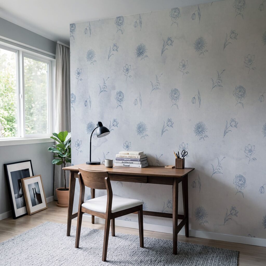 Blauw-wit bloemenpatroon