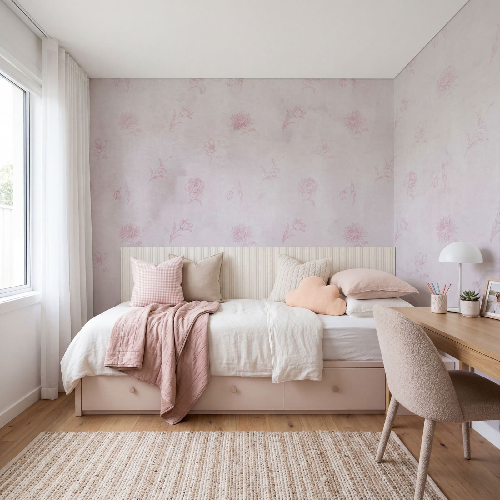 Roze bloemenpatroon op een witte achtergrond