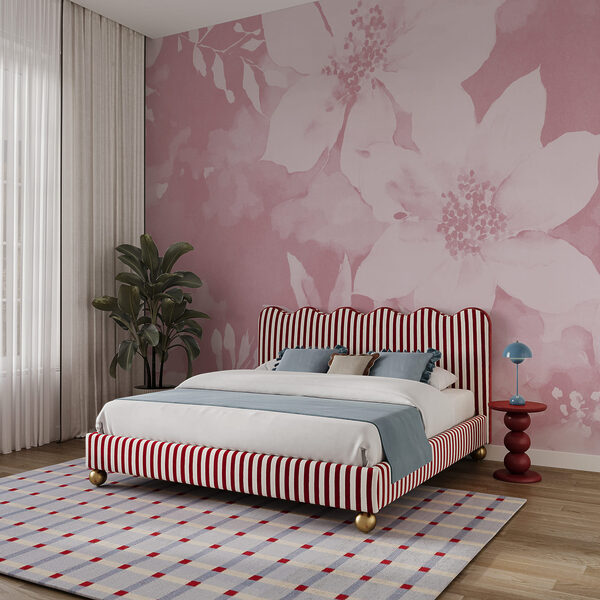 Roze bloemenpatroon met witte bloemen