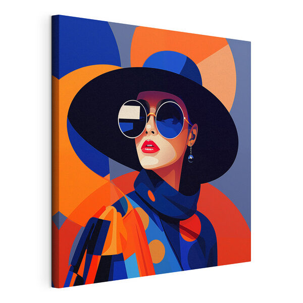 Woman wearing a hat and sunglasses