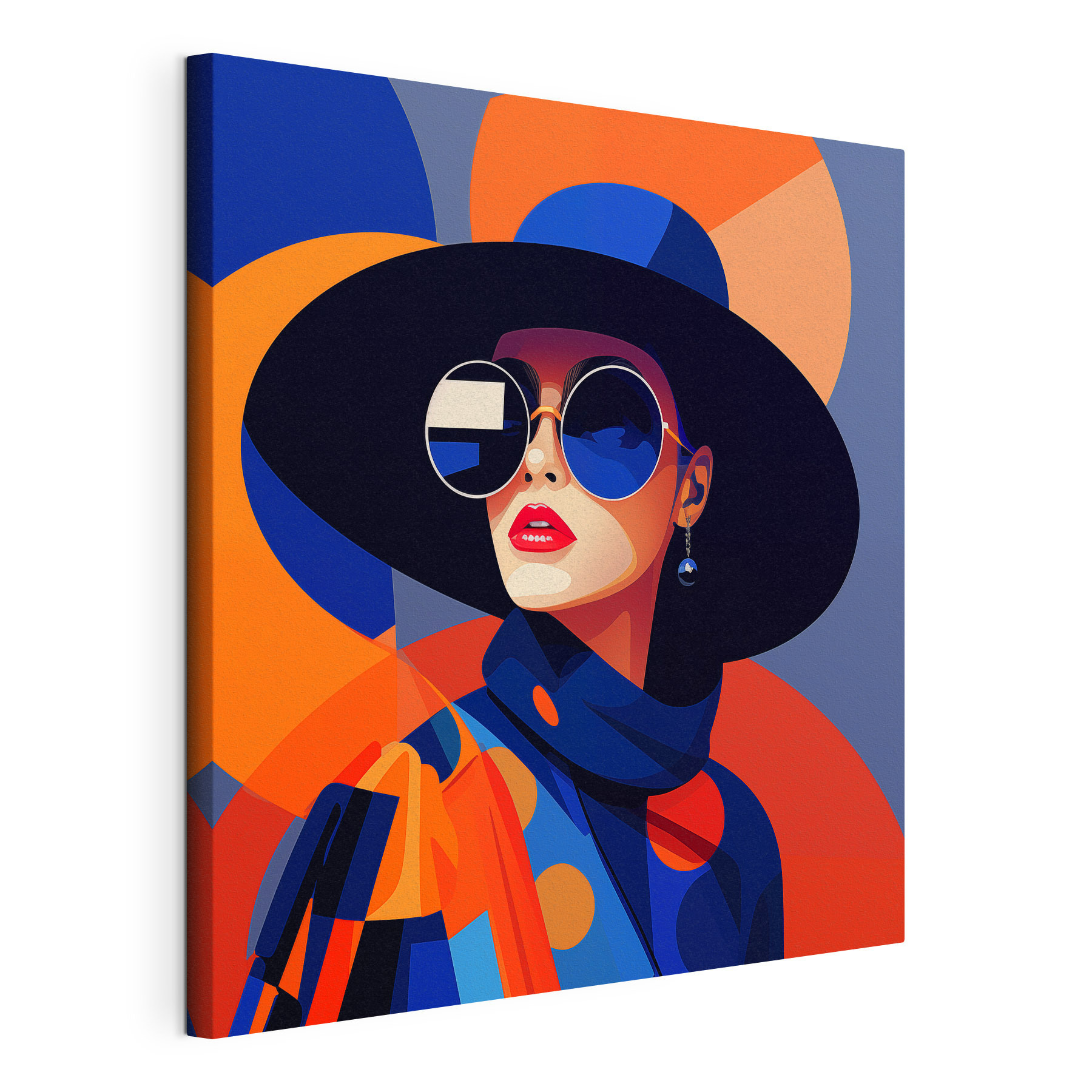 Woman wearing a hat and sunglasses
