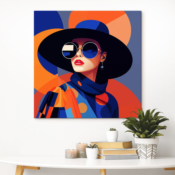 Woman wearing a hat and sunglasses