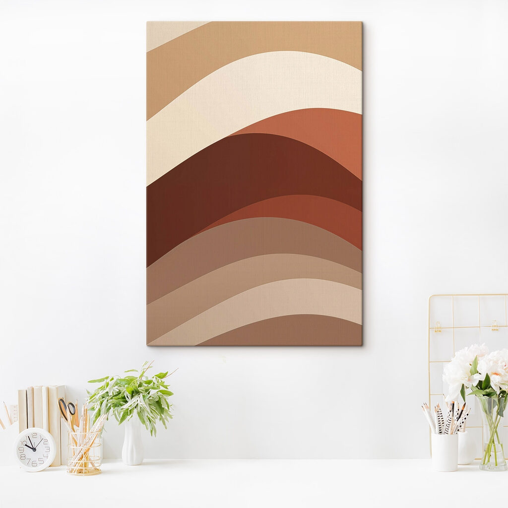 Brown and white curved lines