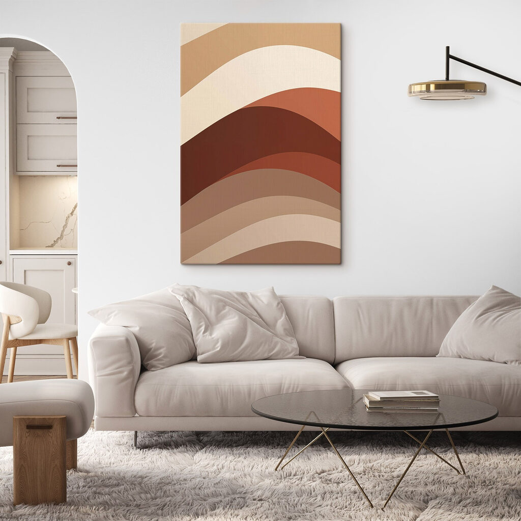 Brown and white curved lines