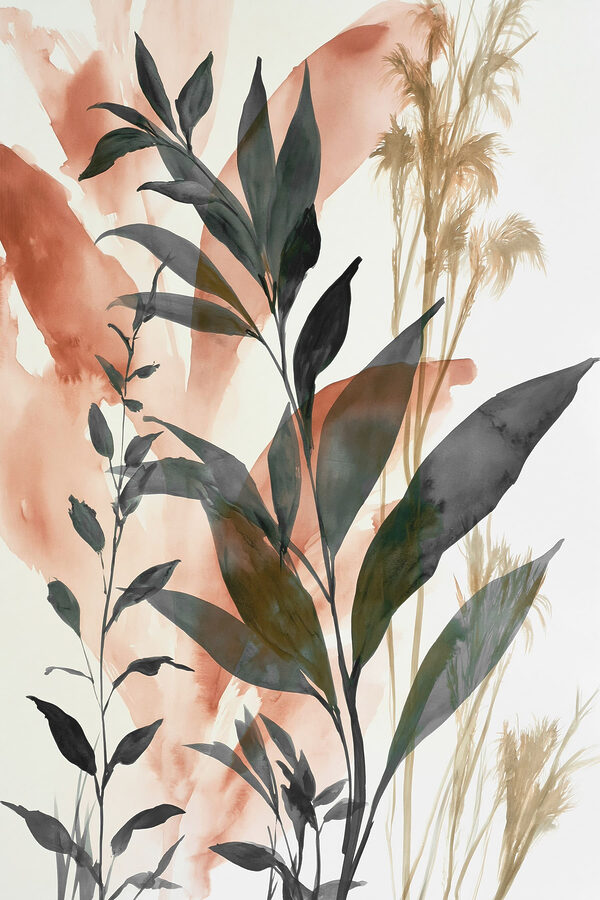 Painting of leaves and plants