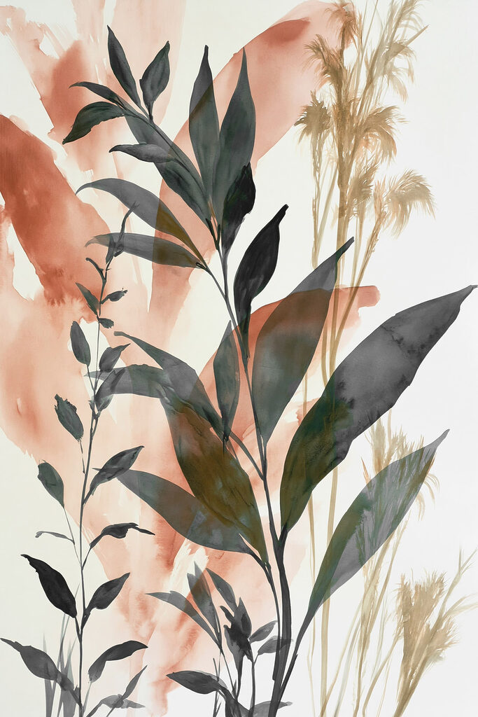 Painting of leaves and plants