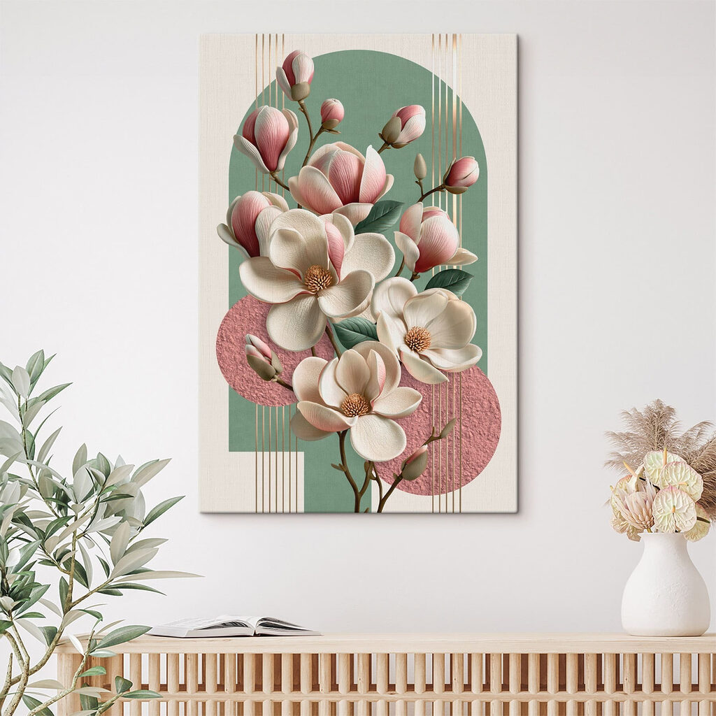 Magnolia blooms in soft pastel tones Magnolia blooms in soft pastel tones