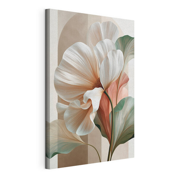 Canvas Schilderijen - Elegante bloemen in zachte tinten