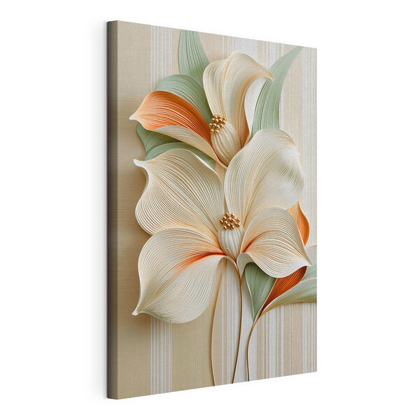 Prachtig bloemmotief in zachte kleuren Canvas Schilderijen Prachtig bloemmotief in zachte kleuren