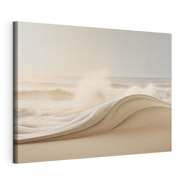 Witte golf op een strand Canvas Schilderijen Witte golf op een strand