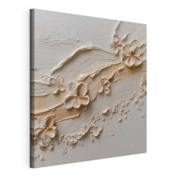 Canvas Schilderijen Kunst met witte bloemen op een witte ondergrond (Artikelnummer: s50003) Canvas Schilderijen Canvas Schilderijen Kunst met witte bloemen op een witte ondergrond (Artikelnummer: s50003)