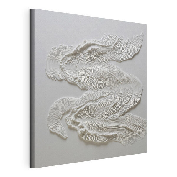 Canvas Schilderijen Witte stof met een golvend patroon