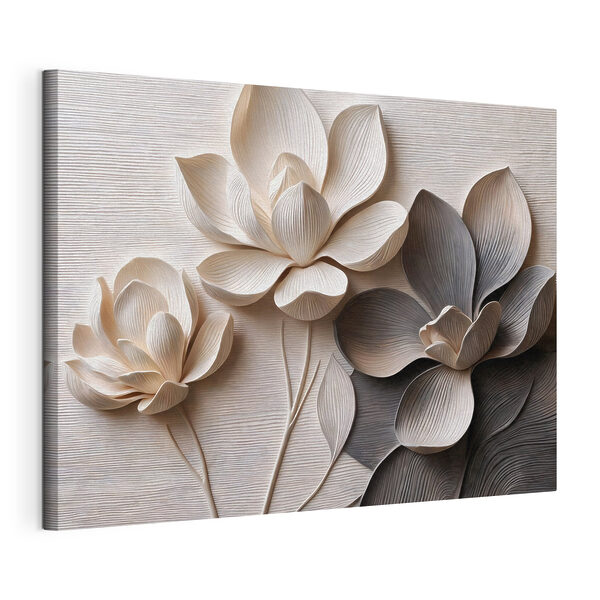 Elegant bloemmotief in zachte tinten Canvas Schilderijen Elegant bloemmotief in zachte tinten