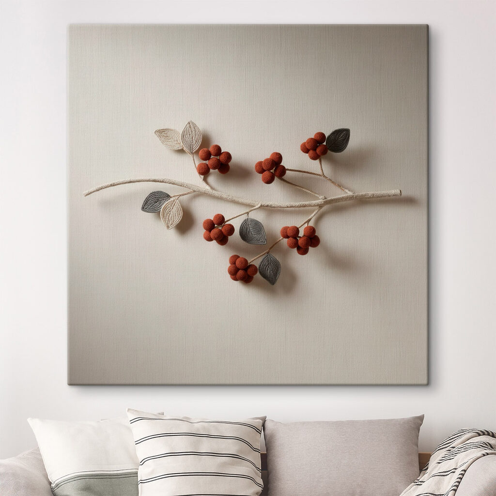 Branch with berries and leaves on it
