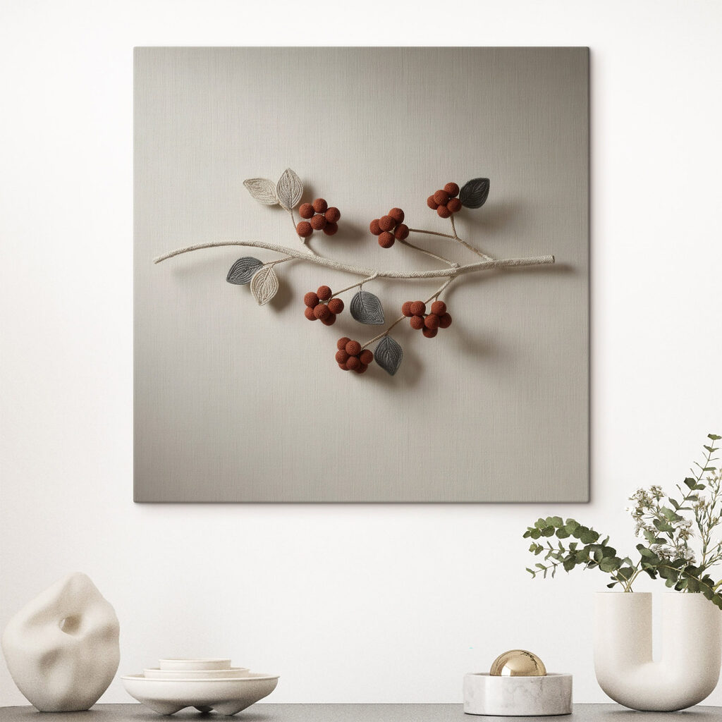 Branch with berries and leaves on it