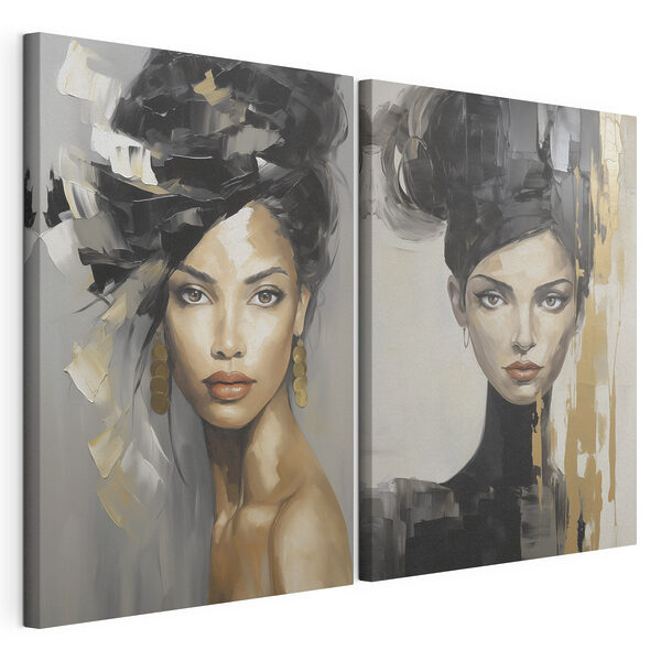 Schilderij van een vrouw Modulaire canvasprint Schilderij van een vrouw