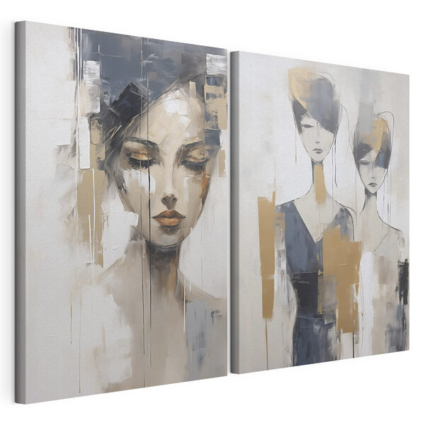Schilderij van een vrouw Modulaire canvasprint Schilderij van een vrouw
