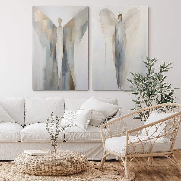 Ethereal figures in muted tones Ethereal figures in muted tones