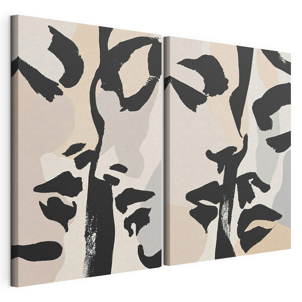 Modulaire canvasprint Collage van het gezicht van een vrouw