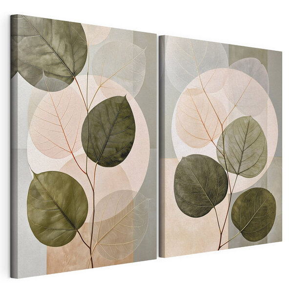 Zachte tinten van natuurlijk groen Modulaire canvasprint Zachte tinten van natuurlijk groen