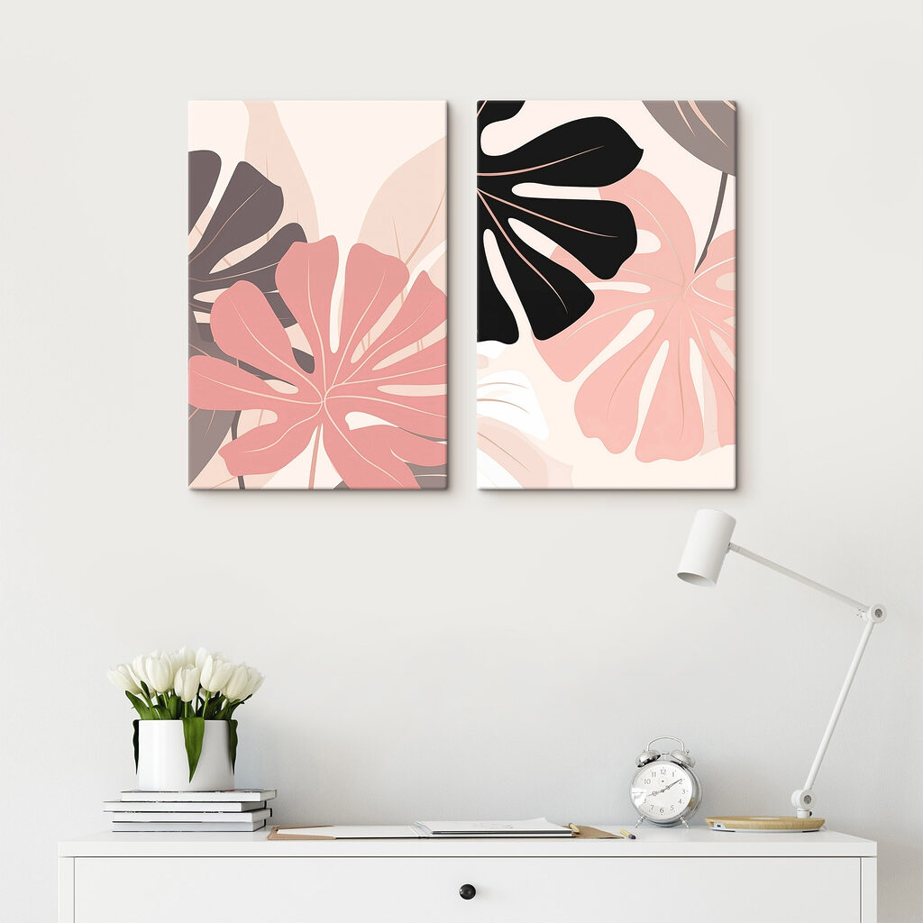 Elegant leaves in soft hues