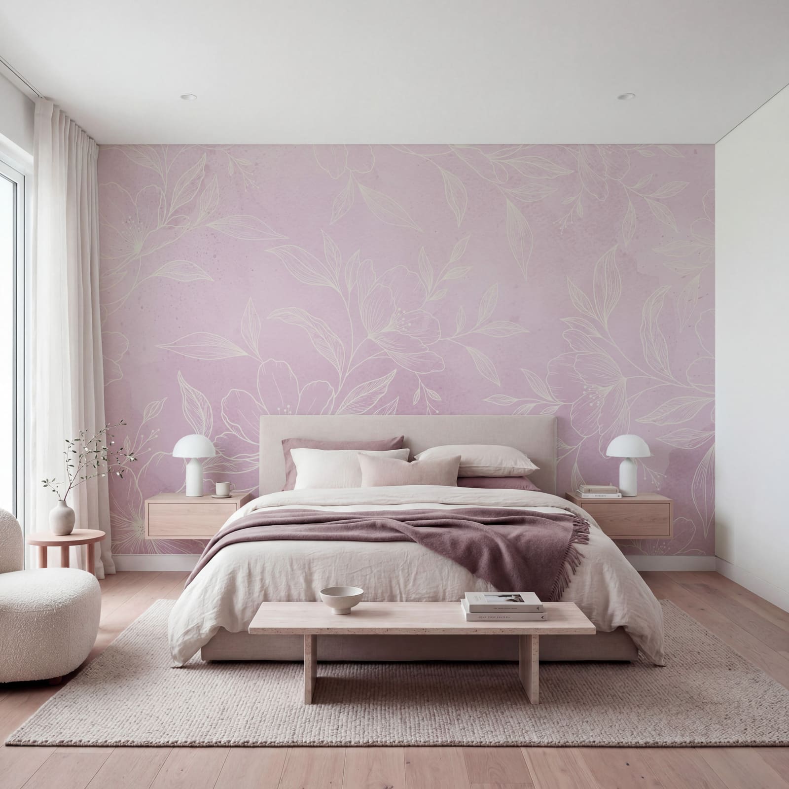 Roze en wit bloemenpatroon Roze en wit bloemenpatroon