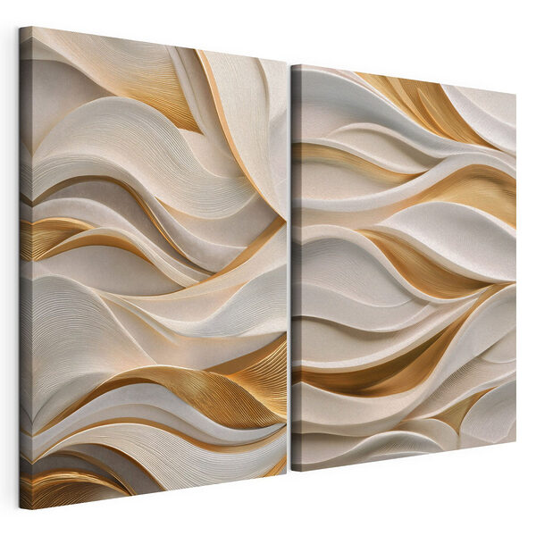 Modulaire canvasprint Vloeiende patronen in zachte tinten