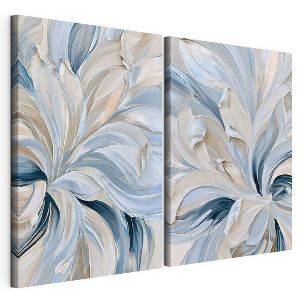 Modulaire canvasprint - Wervelende, zachte blauwtinten