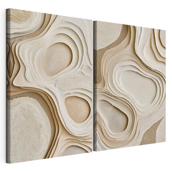 Modulaire canvasprint Organische vormen en vloeiende lijnen gaan in elkaar over