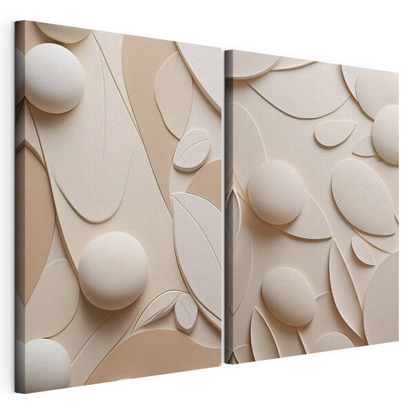 Zachte rondingen en vormen in harmonie Modulaire canvasprint Zachte rondingen en vormen in harmonie